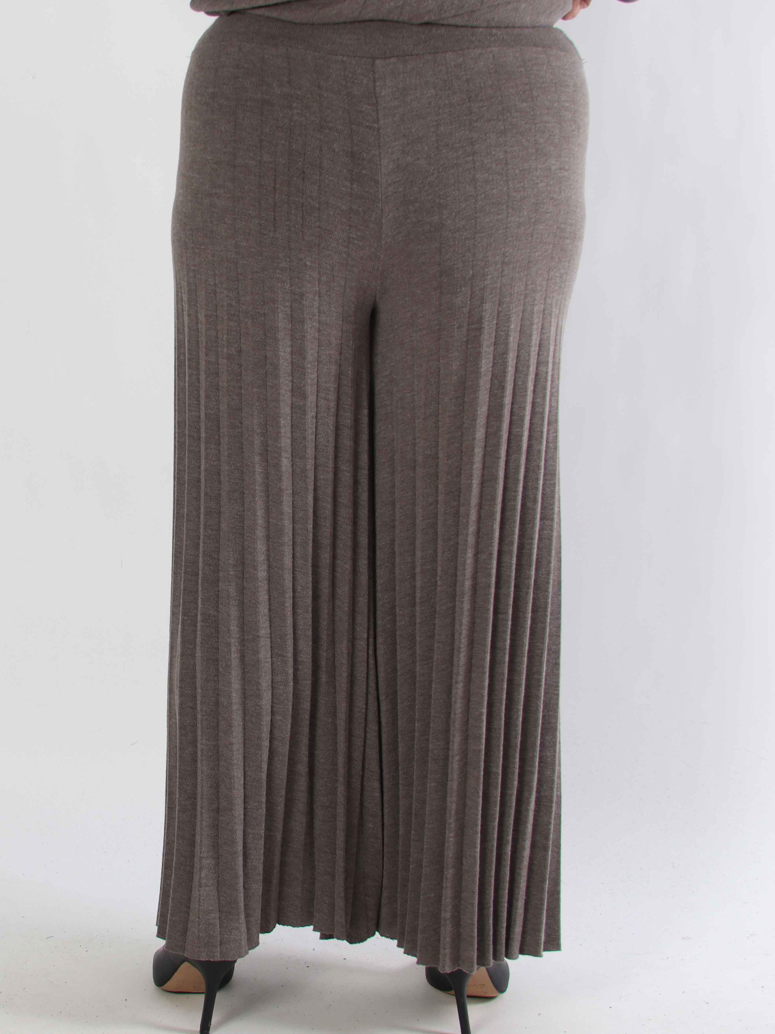 Anita Pants - Bløde og elegante plisserede plus size strikbukser